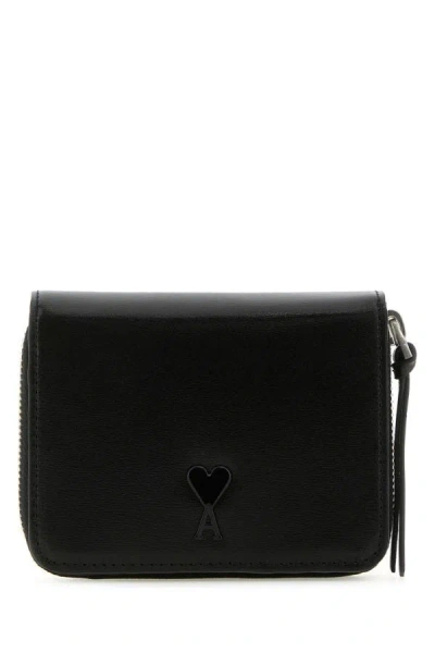 Shop Ami Alexandre Mattiussi Ami Woman Black Leather Wallet