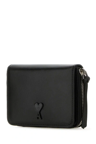 Shop Ami Alexandre Mattiussi Ami Woman Black Leather Wallet