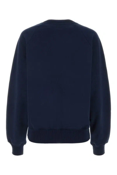 Shop Ami Alexandre Mattiussi Ami Woman Navy Blue Cotton Sweatshirt