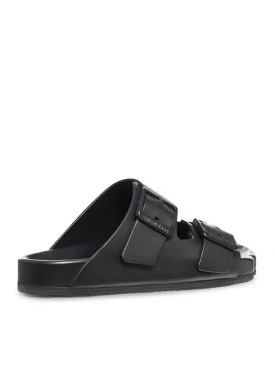 Shop Balenciaga Women Matte Leather Sandal In Black
