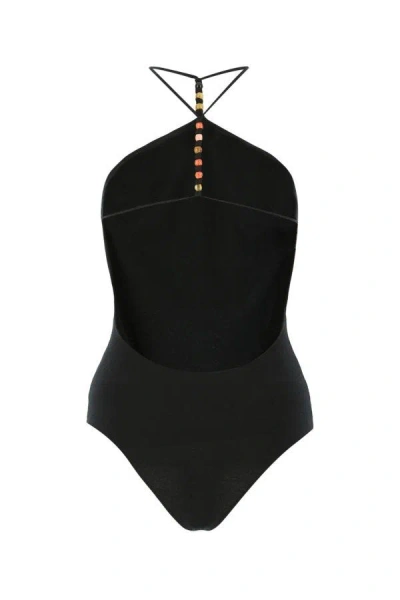 Bottega Veneta Black Stretch Cashmere Blend Bodysuit In Black