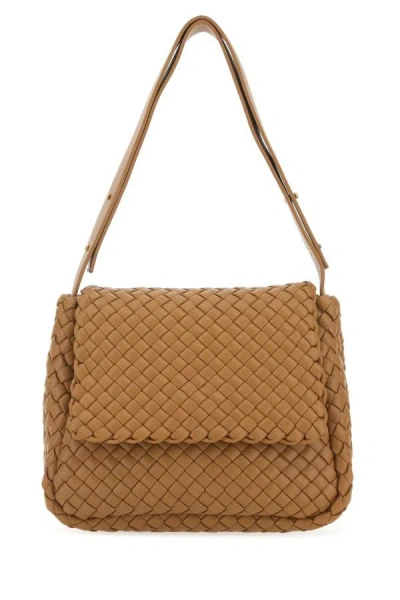 Shop Bottega Veneta Woman Camel Leather Cobble Shoulder Bag In Brown