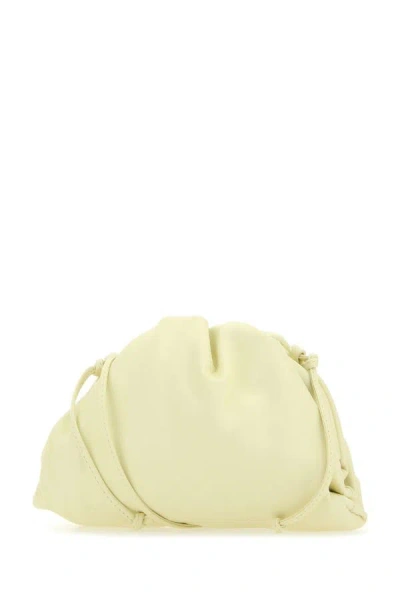 Shop Bottega Veneta Woman Pastel Yellow Nappa Leather Mini Pouch Clutch