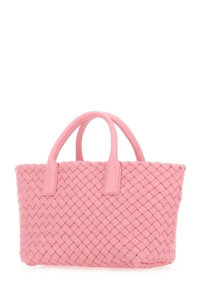 Shop Bottega Veneta Woman Pink Leather Mini Cabat Handbag