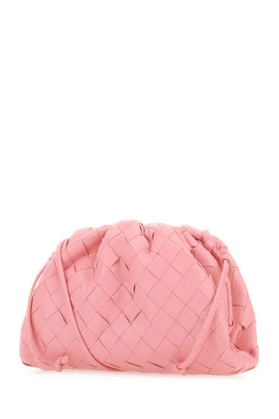Shop Bottega Veneta Woman Pink Nappa Leather Mini Pouch Crossbody Bag