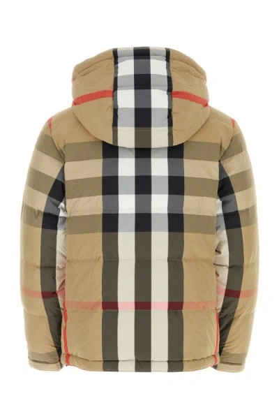 Shop Burberry Man Printed Nylon Padded Jacket In Multicolor