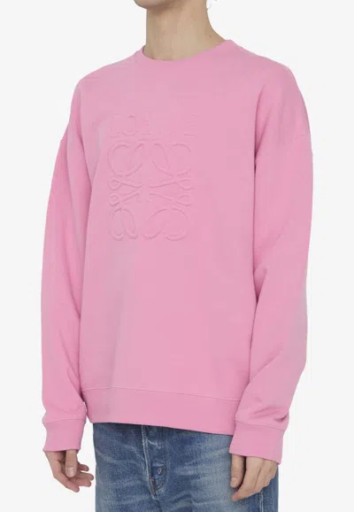 Shop Loewe Anagram Logo Pullover Sweatshirt In Pink