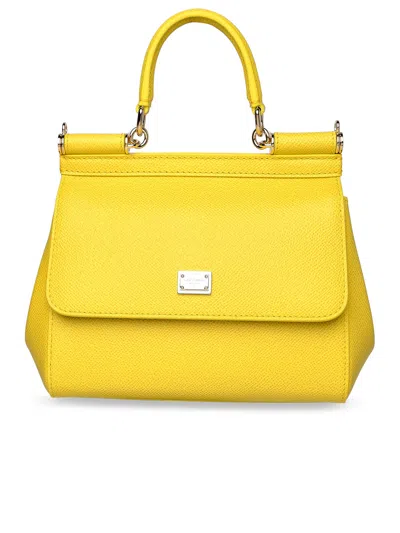 Shop Dolce & Gabbana Yellow Leather Bag Woman