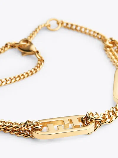 Shop Fendi Women O'lock Bracelet In Gold