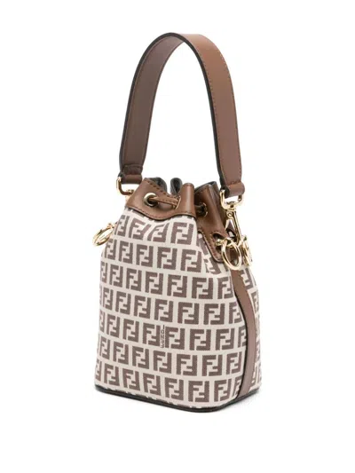 Shop Fendi Women Small Mon Tresor Bucket Bag In Brown