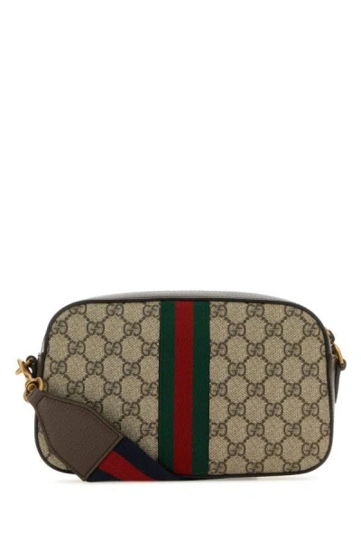 Shop Gucci Man Gg Supreme Fabric And Leather Small Ophidia Gg Crossbody Bag In Multicolor