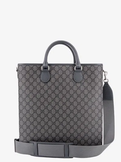Shop Gucci Man Ophidia Tote Man Grey Handbags In Gray