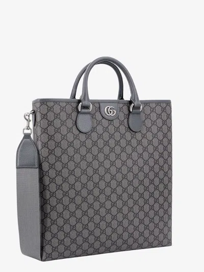 Shop Gucci Man Ophidia Tote Man Grey Handbags In Gray