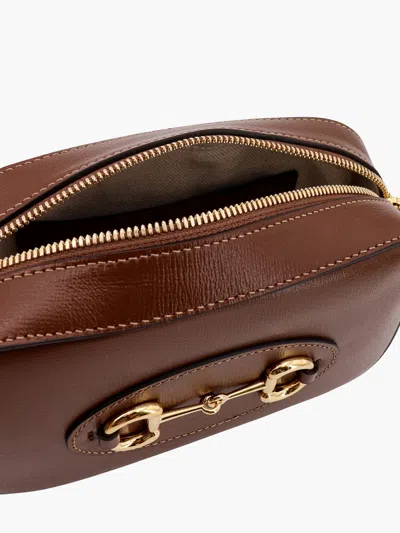 Shop Gucci Woman Horsebit 1955 Woman Brown Shoulder Bags