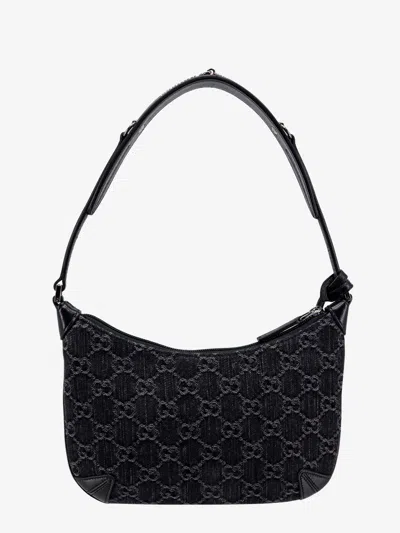 Shop Gucci Woman Horsebit Woman Grey Shoulder Bags In Gray