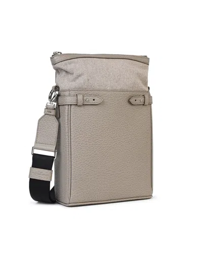 Shop Maison Margiela 'camera Bag' Dove Grey Leather Bag Man In Cream