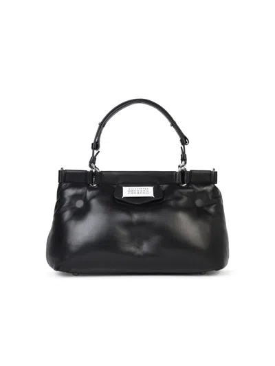 Shop Maison Margiela Woman  'glam Slam' Black Leather Bag