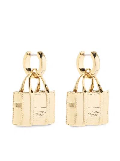 Shop Marc Jacobs Women The Tote Bag Earrings In Gold
