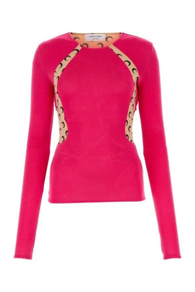 Shop Marine Serre Woman Fucsia Jersey Top In Pink
