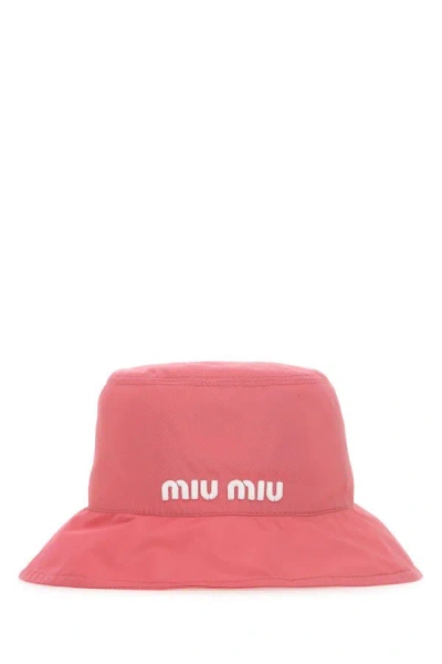 Shop Miu Miu Woman Pink Polyester Blend Hat