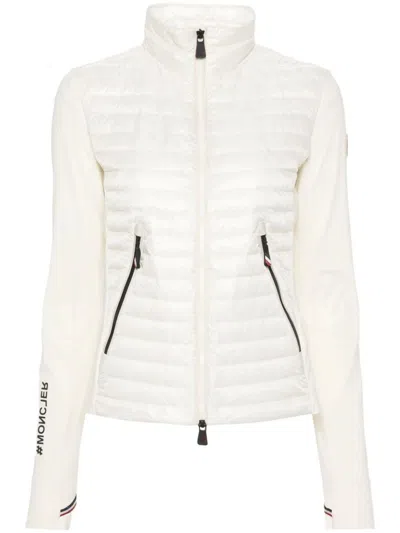 Shop Moncler Women Grenoble Padded Zipped Sweater In White