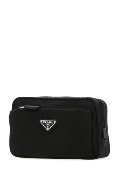 Shop Prada Man Black Re-nylon Belt Bag