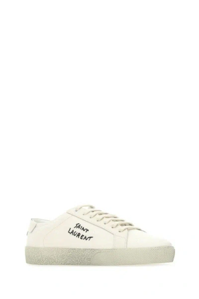 Shop Saint Laurent Woman Ivory Canvas Sl/06 Sneakers In White
