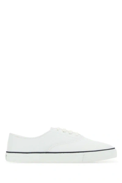 Shop Saint Laurent Woman White Leather Tandem Sneakers