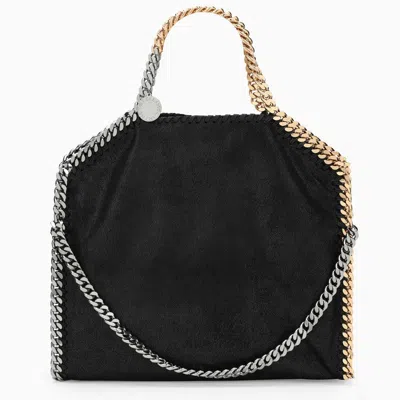 Shop Stella Mccartney Black/gold/silver Falabella Fold Over Bag Women