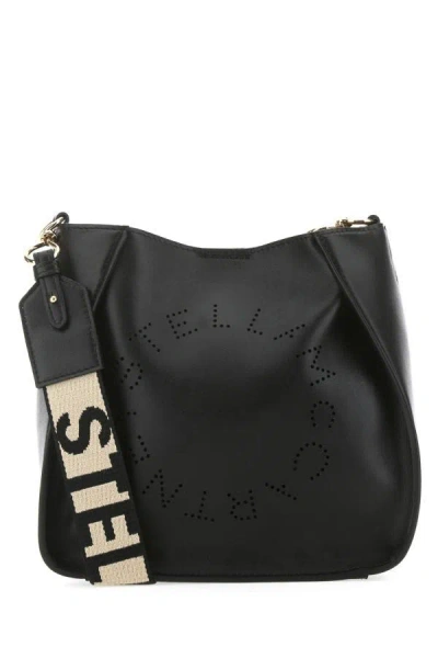 Shop Stella Mccartney Woman Black Alter Mat Stella Logo Crossbody Bag