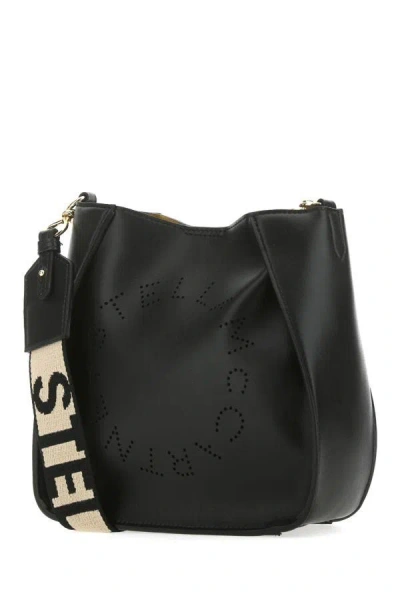 Shop Stella Mccartney Woman Black Alter Mat Stella Logo Crossbody Bag