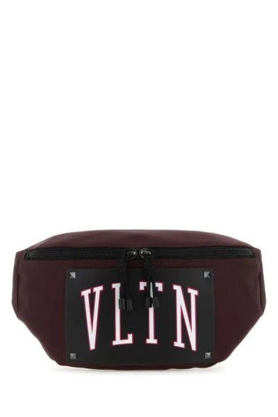 Shop Valentino Garavani Man Grape Fabric Vltn Belt Bag In Red