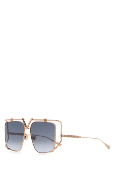 Shop Valentino Garavani Woman Gold Metal V-light Sunglasses