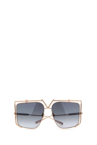 Shop Valentino Garavani Woman Gold Metal V-light Sunglasses