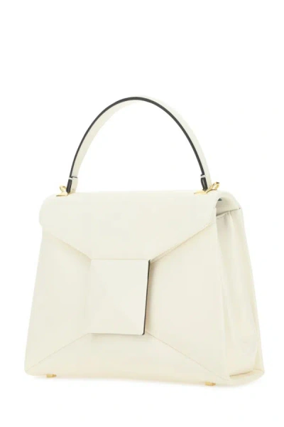 Shop Valentino Garavani Woman Ivory Nappa Leather One Stud Handbag In White