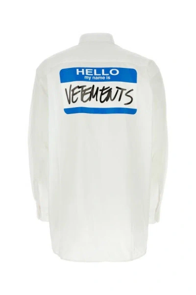 Shop Vetements Unisex White Poplin Oversize Shirt