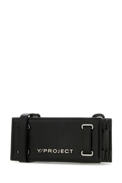 Shop Y/project Y Project Woman Black Leather Crossbody Bag