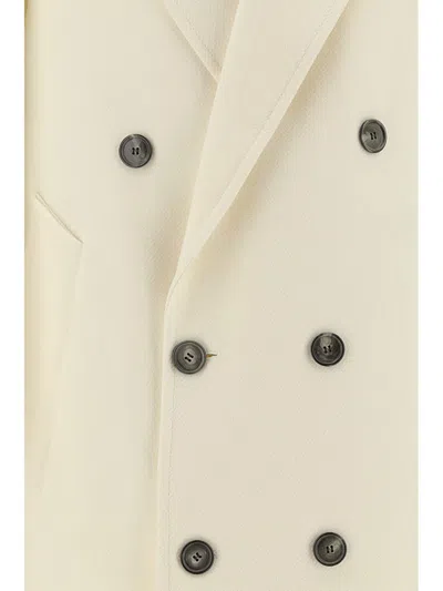 Shop Ami Alexandre Mattiussi Ami Paris Coats In Wool Gabardine White