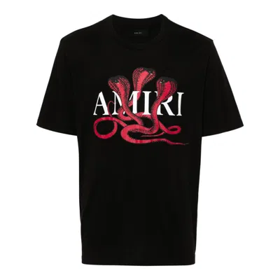 Shop Amiri T-shirts In Black/red