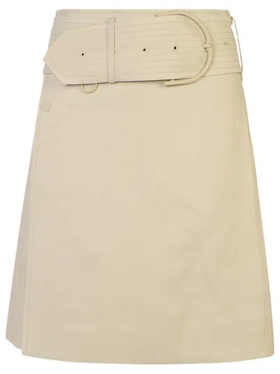 Shop Burberry '' 'midi' Beige Miniskirt