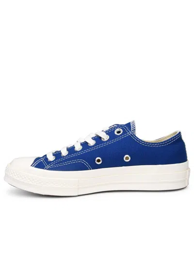 Shop Comme Des Garçons Play X Converse Blue Canvas Sneakers