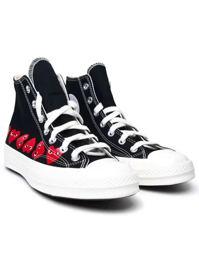 Shop Comme Des Garçons Play X Converse Black Fabric Sneakers