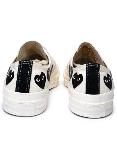 Shop Comme Des Garçons Play X Converse Ivory Fabric Sneakers