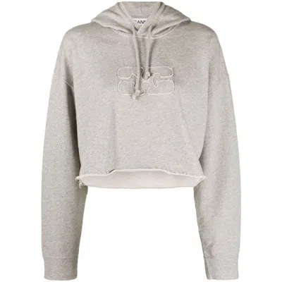 Shop Ganni Sweatshirts In Grey
