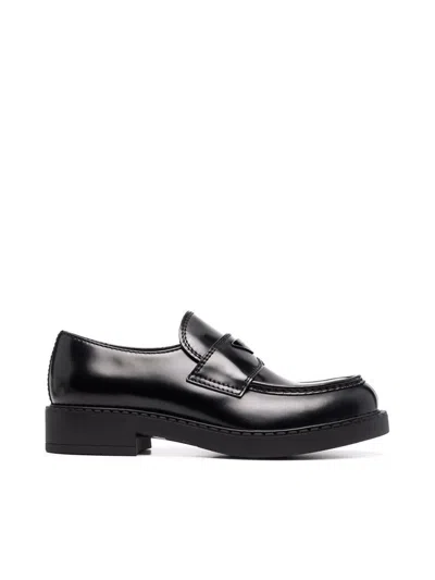 Shop Prada Loafers Shoes In Black