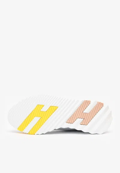 Pre-owned Hermes Bouncing Low-top Sneakers In Gris Temperance Mesh And Suede