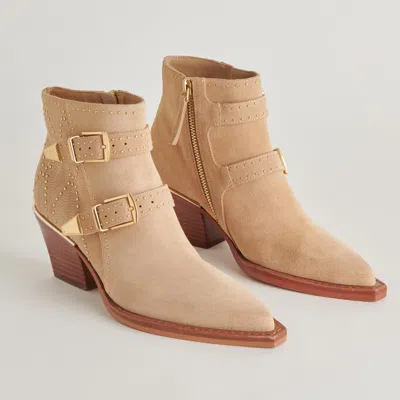 Shop Dolce Vita Ronnie Booties Camel Suede In Brown
