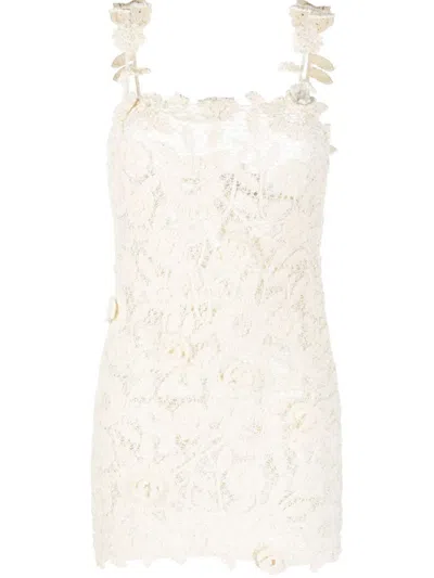 Shop Blumarine Crochet Dress In White