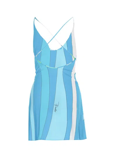 Shop Pucci Emilio  Dresses In Blue