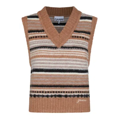 Shop Ganni Sweaters Brown